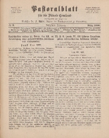 Pastoralblatt für die Diözese Ermland, 18.Jahrgang, März 1886, Nr 3.