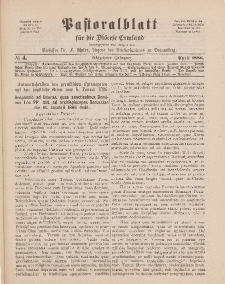 Pastoralblatt für die Diözese Ermland, 18.Jahrgang, April 1886, Nr 4.