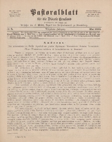 Pastoralblatt für die Diözese Ermland, 18.Jahrgang, Mai 1886, Nr 5.