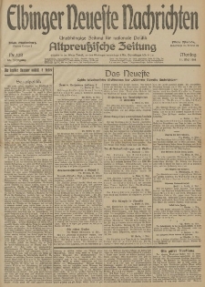 Elbinger Neueste Nachrichten, Nr. 128 Montag 11 Mai 1914 66. Jahrgang