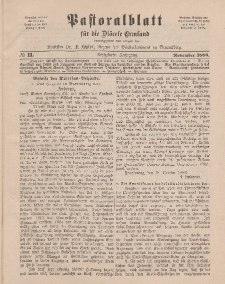 Pastoralblatt für die Diözese Ermland, 18.Jahrgang, November 1886, Nr 11.