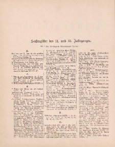 Pastoralblatt f&uuml;r die Di&ouml;zese Ermland (Sachregister des 31 und 32 Jahrganges)