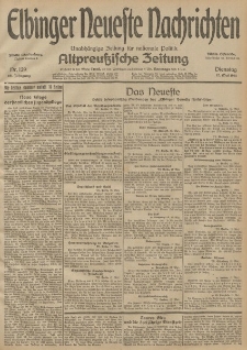 Elbinger Neueste Nachrichten, Nr. 129 Dienstag 12 Mai 1914 66. Jahrgang