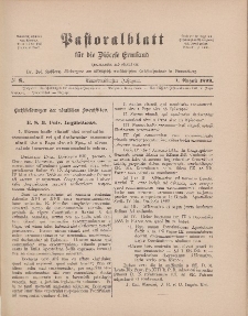 Pastoralblatt für die Diözese Ermland, 31.Jahrgang, 1. August 1899, Nr 8.
