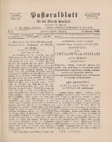 Pastoralblatt für die Diözese Ermland, 32.Jahrgang, 1. Januar 1900, Nr 1.