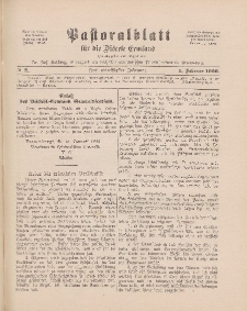 Pastoralblatt für die Diözese Ermland, 32.Jahrgang, 1. Februar 1900, Nr 2.