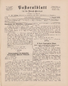 Pastoralblatt für die Diözese Ermland, 32.Jahrgang, 1. August 1900, Nr 8.