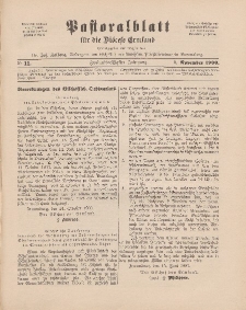 Pastoralblatt für die Diözese Ermland, 32.Jahrgang, 1. November 1900, Nr 11.