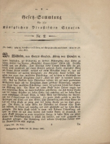 Gesetz-Sammlung für die Königlichen Preussischen Staaten, 18. Januar, 1862, nr. 2.