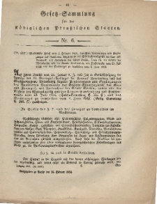 Gesetz-Sammlung für die Königlichen Preussischen Staaten, 26. Februar, 1862, nr. 6.