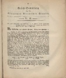 Gesetz-Sammlung für die Königlichen Preussischen Staaten, 11. April, 1862, nr. 13.