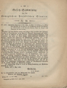 Gesetz-Sammlung für die Königlichen Preussischen Staaten, 5. Juni, 1862, nr. 19.