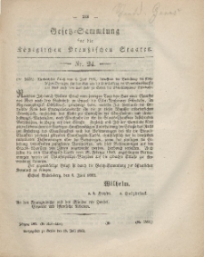 Gesetz-Sammlung für die Königlichen Preussischen Staaten, 18. Juli, 1862, nr. 24.