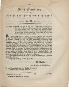 Gesetz-Sammlung für die Königlichen Preussischen Staaten, 28. Juli, 1862, nr. 25.