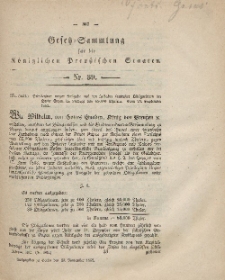 Gesetz-Sammlung für die Königlichen Preussischen Staaten, 20. November, 1862, nr. 39.