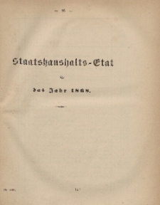 Gesetz-Sammlung für die Königlichen Preussischen Staaten, (Staatshaushalts-Etat füf das Jahr 1868)