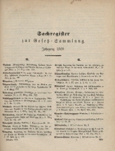Gesetz-Sammlung für die Königlichen Preussischen Staaten, (Sachregister), 1868