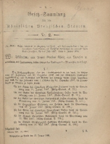 Gesetz-Sammlung für die Königlichen Preussischen Staaten, 13. Januar, 1868, nr. 2.