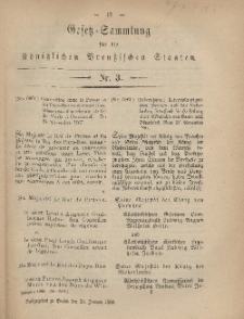 Gesetz-Sammlung für die Königlichen Preussischen Staaten, 22. Januar, 1868, nr. 3.