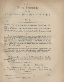 Gesetz-Sammlung für die Königlichen Preussischen Staaten, 10. Februar, 1868, nr. 7.