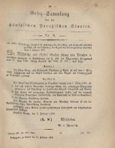 Gesetz-Sammlung für die Königlichen Preussischen Staaten, 21. Februar, 1868, nr. 8.