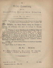 Gesetz-Sammlung für die Königlichen Preussischen Staaten, 3. März, 1868, nr. 11.