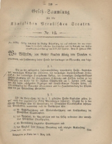 Gesetz-Sammlung für die Königlichen Preussischen Staaten, 8. März, 1868, nr. 12.