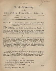 Gesetz-Sammlung für die Königlichen Preussischen Staaten, 9. März, 1868, nr. 13.