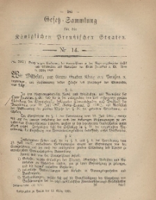 Gesetz-Sammlung für die Königlichen Preussischen Staaten, 13. März, 1868, nr. 14.