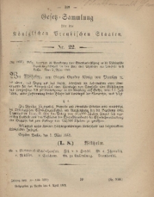 Gesetz-Sammlung für die Königlichen Preussischen Staaten, 4. März, 1868, nr. 22.