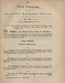 Gesetz-Sammlung für die Königlichen Preussischen Staaten, 11. April, 1868, nr. 24.