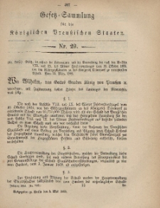 Gesetz-Sammlung für die Königlichen Preussischen Staaten, 5. Mai, 1868, nr. 29.