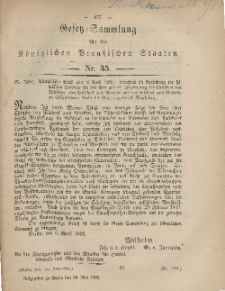 Gesetz-Sammlung für die Königlichen Preussischen Staaten, 29. Mai, 1868, nr. 35.