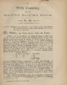 Gesetz-Sammlung für die Königlichen Preussischen Staaten, 13. Juni, 1868, nr. 38.
