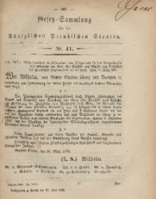 Gesetz-Sammlung für die Königlichen Preussischen Staaten, 22. Juni, 1868, nr. 41.