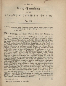 Gesetz-Sammlung für die Königlichen Preussischen Staaten, 26. Juni, 1868, nr. 42.