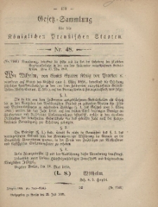 Gesetz-Sammlung für die Königlichen Preussischen Staaten, 23. Juli, 1868, nr. 48.