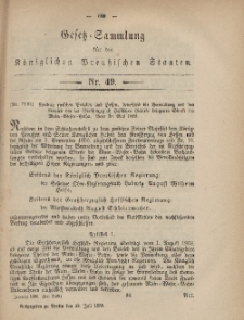 Gesetz-Sammlung für die Königlichen Preussischen Staaten, 25. Juli, 1868, nr. 49.
