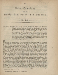 Gesetz-Sammlung für die Königlichen Preussischen Staaten, 15. August, 1868, nr. 54.