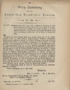 Gesetz-Sammlung für die Königlichen Preussischen Staaten, 18. September, 1868, nr. 58.