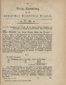 Gesetz-Sammlung für die Königlichen Preussischen Staaten, 25. September, 1868, nr. 60.