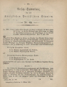 Gesetz-Sammlung für die Königlichen Preussischen Staaten, 14. Oktober, 1868, nr. 63.