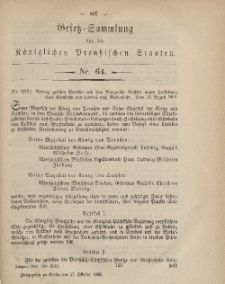 Gesetz-Sammlung für die Königlichen Preussischen Staaten, 17. Oktober, 1868, nr. 64.