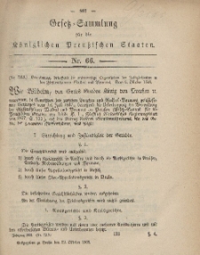 Gesetz-Sammlung für die Königlichen Preussischen Staaten, 22. Oktober, 1868, nr. 66.