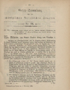 Gesetz-Sammlung für die Königlichen Preussischen Staaten, 5. November, 1868, nr. 70.