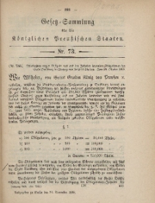 Gesetz-Sammlung für die Königlichen Preussischen Staaten, 20. November, 1868, nr. 73.