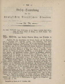 Gesetz-Sammlung für die Königlichen Preussischen Staaten, 17. Dezember, 1868, nr. 78.