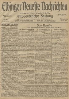 Elbinger Neueste Nachrichten, Nr. 144 Donnerstag 28 Mai 1914 66. Jahrgang