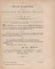 Gesetz-Sammlung für die Königlichen Preussischen Staaten, 27. Februar, 1864, nr. 4.