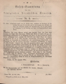 Gesetz-Sammlung für die Königlichen Preussischen Staaten, 4. März, 1864, nr. 5.